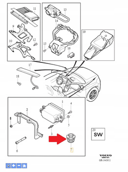 SPINKA KLIPS RADARU PRZÓD VOLVO S80 2007- XC60 09- S60 V60 11- OE 31268507
