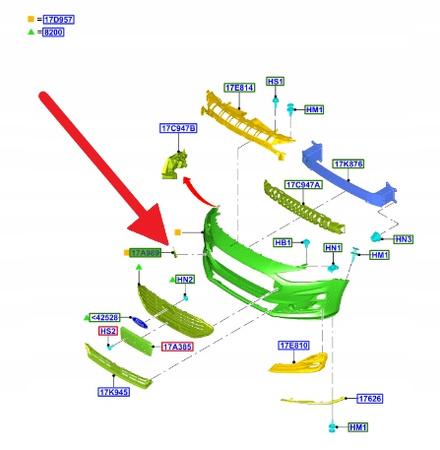 ZAŚLEPKA HAKA PRZÓD FORD FOCUS 2022- OE 2532951 _ NX7B-17A989-AAPRAA