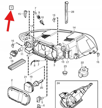 REFLEKTOR LAMPA PRAWY PRZÓD VOLVO S40 2004- OE 31335246