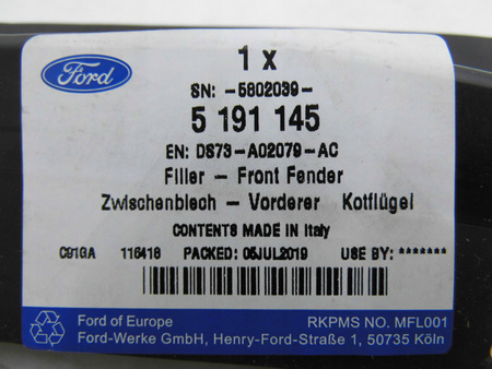 NAKŁADKA BŁOTNIKA LEWY GÓRNA FORD MONDEO Mk5 2014-_5191145_DS73-A02079-AC