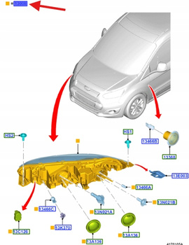 REFLEKTOR PRAWA STRONA FORD TRANSIT 2013- 1827688 _ DT11-13W029-DC