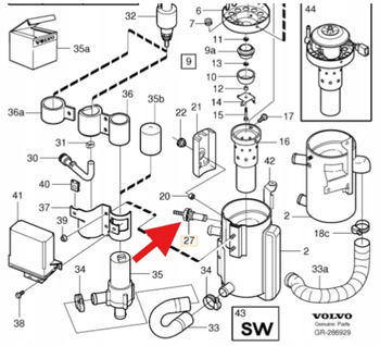 ŚWIECA ŻAROWA OGRZEWANIA POSTOJOWEGO B5 B6 D5 VOLVO S80 S60 V70 OE 3730104