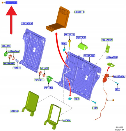 ZACZEP TYLNEGO OPARCIA FORD FOCUS 2018- 2368062 _ JU5A-A613D60-AH