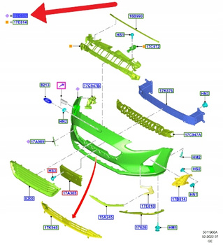 ZDERZAK PRZÓD PDC FORD FOCUS 2018- 2022 OE 2516292 _ JX7B-17H772-KBPRAA