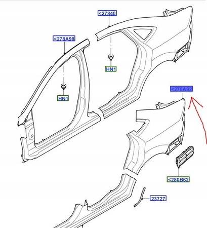 BŁOTNIK TYLNY RH FORD MONDEO Mk4 Sedan 2007-2014_1470487_7S71-F278A92-AA