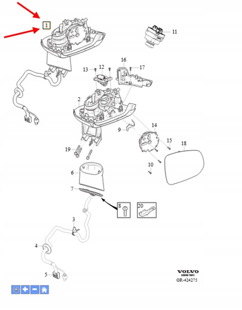 LUSTERKO WSTECZNE ZEWNĘTRZNE PRAWE VOLVO XC90 2016- OEM/OE 31424136