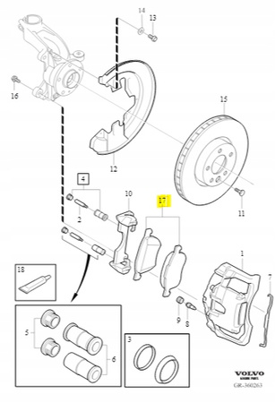 Klocki hamulcowe przód Volvo OE 32373178