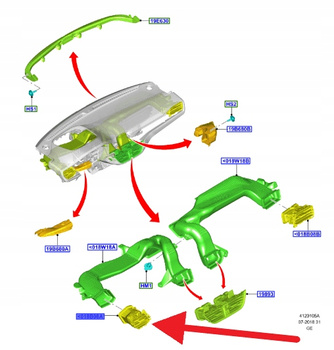KRATKA NAWIEWU LEWY PRZÓD FORD KUGA FOCUS 18- 2425751 _ JX7B-19C696-CK3JA6