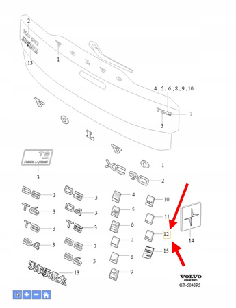 EMBLEMAT POLESTAR KLAPY TYŁ VOLVO XC90 2016- S60 2023- OEM/OE 32285662