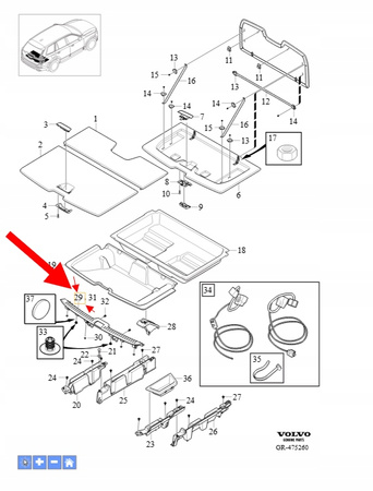LISTWA PROGOWA BAGAŻNIKA VOLVO XC90 2016- OEM/OE 32353428