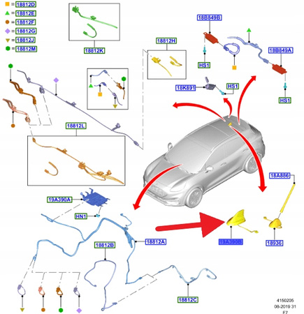ANTENA FORD PUMA 2019- 21 OE 2422603 _ LCPT-19K351-BD5BRQ