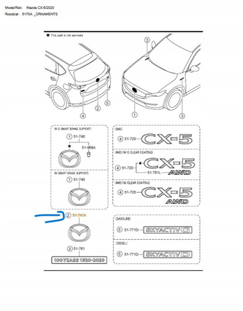 Emblemat tylny - Mazda CX-5 KF 2017-2022_KB7W51731