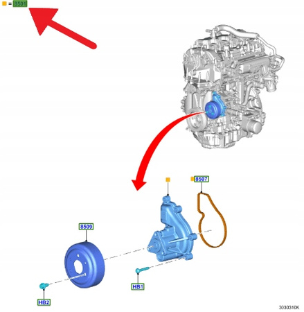 POMPA WODY 1.5L ECOBOOST FORD KUGA 2024- 2633930 _ PV4E-8501-AA