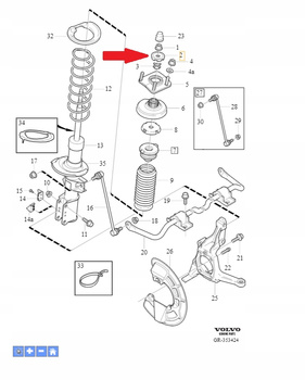 Podkładka amortyzatora przód Volvo OE 30647969