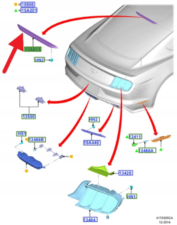 LAMPA STOP FORD MUSTANG MONDEO 2014- SEDAN OE 5329967 _ DS73-13A601-AL
