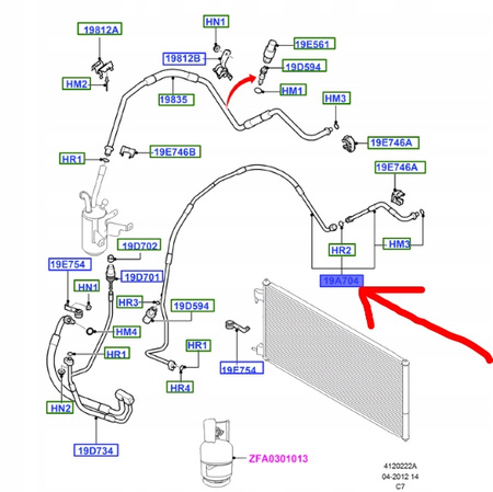 PRZEWÓD KLIMATYZACJI FORD TRANSIT CONNECT 2006- 5242484 _ 7T1H-19A704-AD