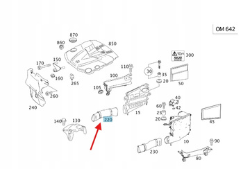 RURA DOLOT POWIETRZA SSĄCY PRAWY DIESEL OM211 OM219 MERCEDES OE A6420945097