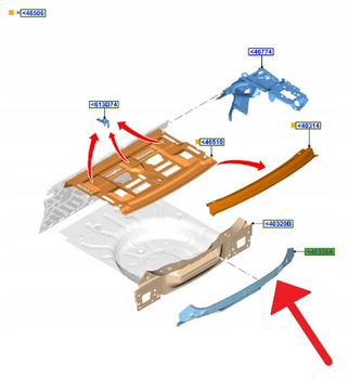 PAS TYLNY ZEWNĘTRZNY FORD FOCUS SEDAN 2018- OE 2207030 _ JX7B-F40324-AB