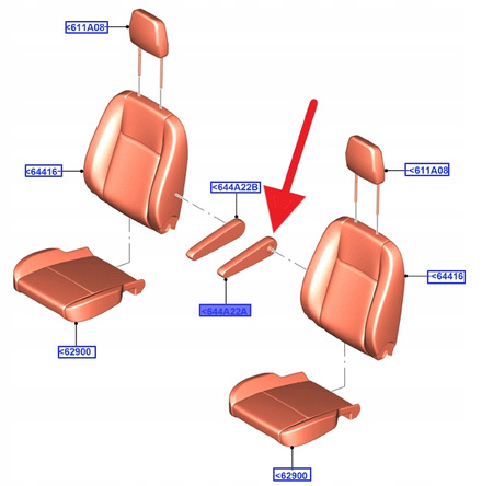 PODŁOKIETNIK FORD CUSTOM 12- TRANSIT 2014- OE 2219539 _ BK21-644A22-ED35B8