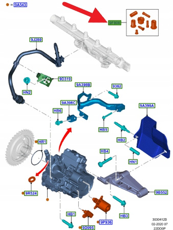 ZAŚLEPKI UKŁADU PALIWOWEGO 2.2 3.2 TDCI TRANSIT OE 1833972 _ BB3Q-9F800-AA