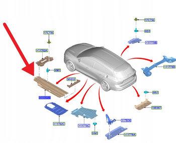 OSŁONA PODWOZIA LEWY TYŁ FORD FOCUS 2018- OE 2576909 _ JX6B-F11133-AE