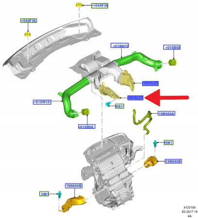 KRATKA NAWIEWU PRAWA FORD TRANSIT COURIER 2014- 1932061 _ ET76-R014L20-AE3