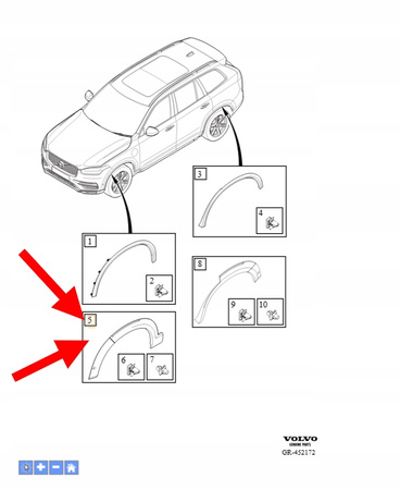 POSZERZENIE DOKŁADKA BŁOTNIKA LEWY PRZÓD VOLVO XC90 2016- OEM/OE 39836876