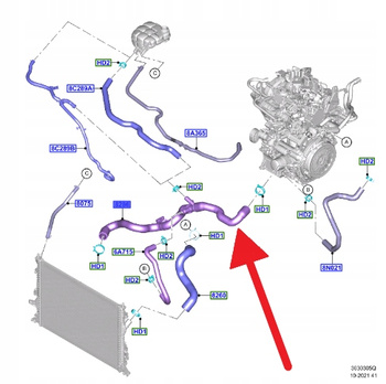 PRZEWÓD CHŁODZENIA WODY 1.0 EB FORD FOCUS 2018- 2267279 _ JX61-8286-FD
