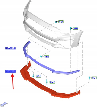 SPOJLER ZDERZAKA PRZEDNIEGO FORD MUSTANG 2017- 2461372 _ JR3B-17D997-AB5YZ9