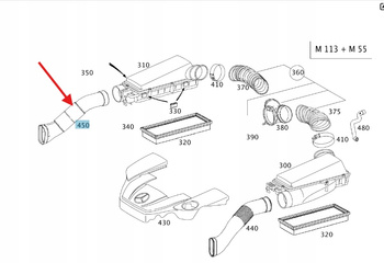 RURA DOLOT WLOT POWIETRZA PRAWY MERCEDES E W211 CLS W219 AMG OE A1130942182