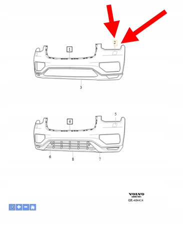 ZAŚLEPKA LEWEGO SPRYSKIWACZA REFLEKTORA VOLVO XC90 2016- OEM/OE 39825430