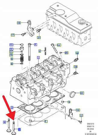 ZAWÓR WYDCHOWY 1.8L TDCi FORD TRANSIT MONDEO OE 1352129 _ 3S4Q-6505-AA