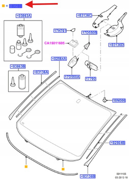 SZYBA PRZEDNIA FORD GALAXY MK3 2006- 1753146 _ 6M21-U03100-GT