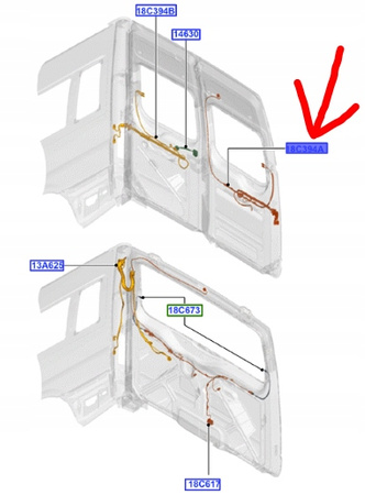 WIĄZKA DRZWI TYŁ LH FORD TRANSIT 2006-07_1450917_6C1T-18C394-ED