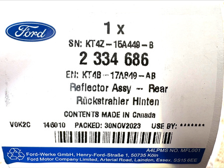 ODBLASK ZDERZAKA LEWY TYŁ FORD EDGE Mk2 2018- 2334686 _ KT4B-17A849-AB