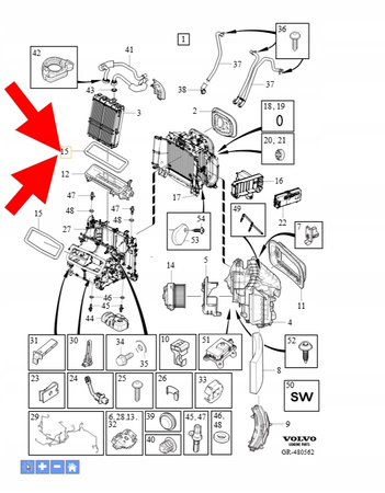 USZCZELKA WYMIENNIKA CIEPŁA VOLVO XC90 2016- XC60 V90 S90 OEM/OE 31404506