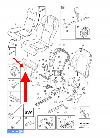 TAPICERKA SIEDZISKA FOTELA PRZÓD VOLVO XC90 2016- XC60 V90 OEM/OE 31467297