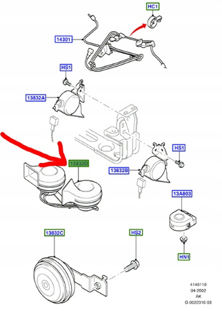 KLAKSON FORD FOCUS Mk1 2001-2005 1345804 _ 2M5T-13A803-AB 