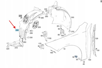 NADKOLE LEWY PRZÓD MERCEDES A klasa W177 B klasa W247 OE A1776900204