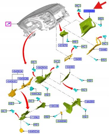 OSŁONA SCHOWKA PASAŻERA CUSTOM 2012- 2018 OE 1771065 _ BK21-V115A00-AA35B8
