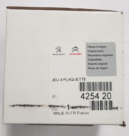 KLOCKI HAMULCOWE CITROEN C3 PICASSO 207 OE 425420