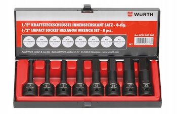 WURTH KLUCZ NASADKI UDAROWE IMBUS HEX 1/2 cala 8sz