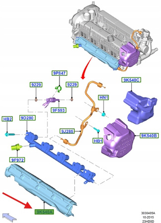 IZOLATOR LISTWY WTRYSKOWEJ FORD FOCUS MUSTANG KUGA 5290054 _ FR3E-9U550-BA