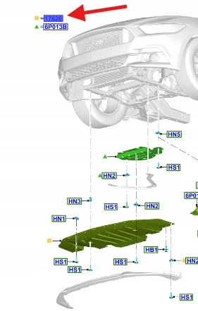 OSŁONA SILNIKA POD ZDERZAK FORD MUSTANG Mk6 2015- 5314033 _ FR3B-6A975-DB