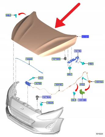 MASKA PRZÓD FORD FOCUS 2018- OE 2629468 _ PNX7B-A16610-AD