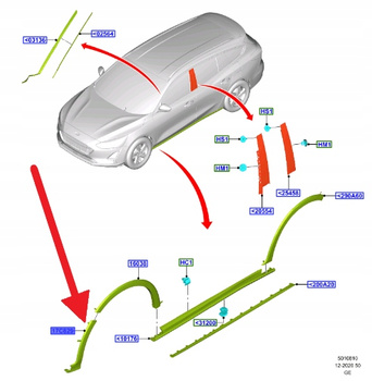 LISTWA ZDERZAKA PRAWY PRZÓD ACTIVE FOCUS 2022- OE 2547759 _ NX7B-17B812-AB