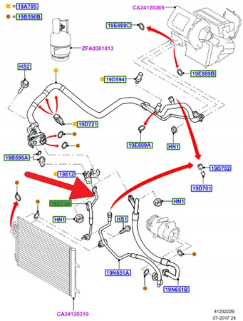 PRZEWÓD UKŁADU KLIMATYZACJI FORD MONDEO SMAX 2008- 1682026 _ 6G91-19D567-CC