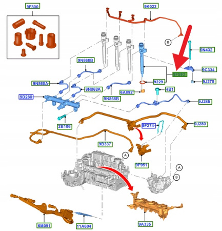 WTRYSKIWACZ 2.0 TDCi FORD FOCUS KUGA SMAX EDGE OE 2407504 _ DS7Q-9F593-BB