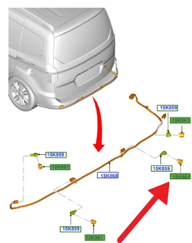 KOSZYK CZUJNIKA PARKOWANIA TYŁ FORD OE COURIER 2014- ET76-15D851-AAXUAA