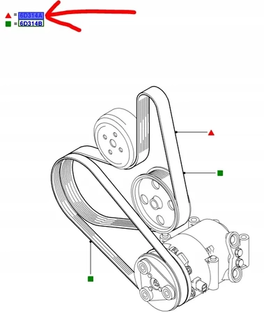 PASEK KLINOWY FORD FOCUS Mk2 1.4 1.6 ZETEC 1354254 _ 4M5Q-6D314-BB